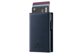 RFID PREMIUM LEATHER TRIPLE WALLET WITH CARD HOLDER BLUE